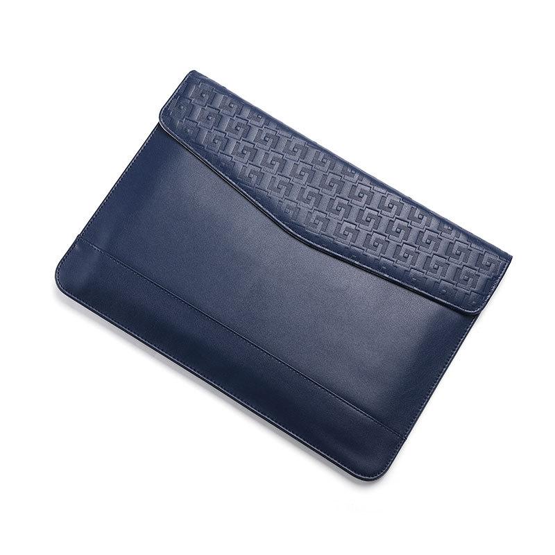 14-15 Inch Ultra-thin Magnetic Holster for Horizontal Embossed Notebook with Liner Bag - Dark Blue