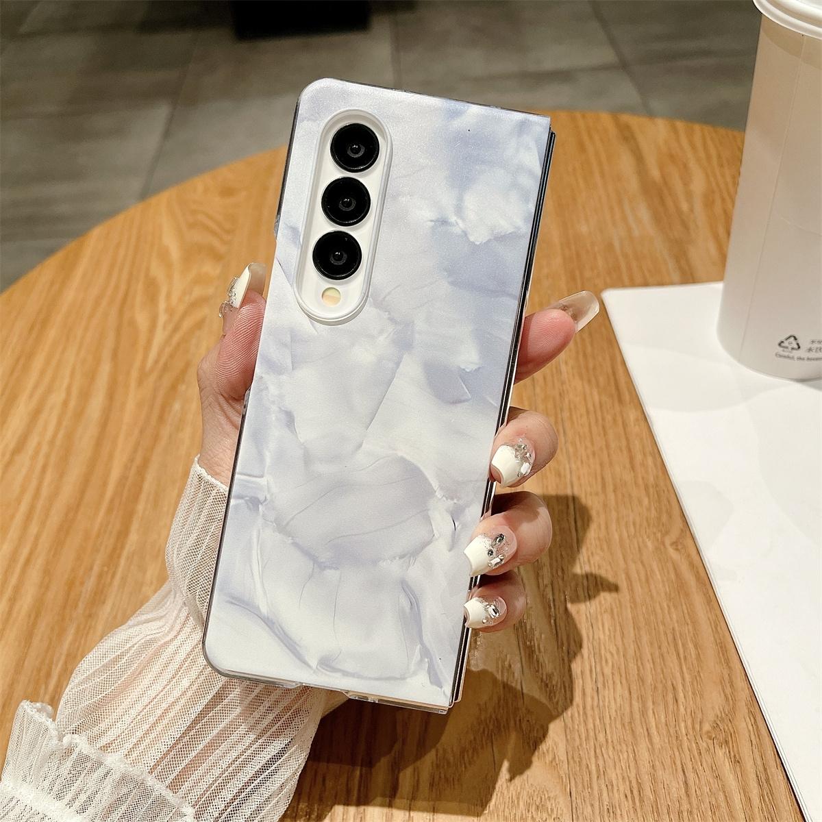 V562-A304984600ADE-202503211421-00 For Samsung Galaxy Z Fold4 5G Shockproof Full Coverage Porcelain Case Samsung Galaxy Fold3 4 - White - Image 1