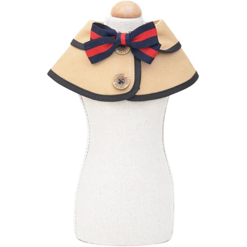 V562-A3074396230DBT-202503201717-00 Dog Shawl Saliva Towel Scarf Pet Bow Tie Jewelry Accessories - Size L - Khaki - Image 1