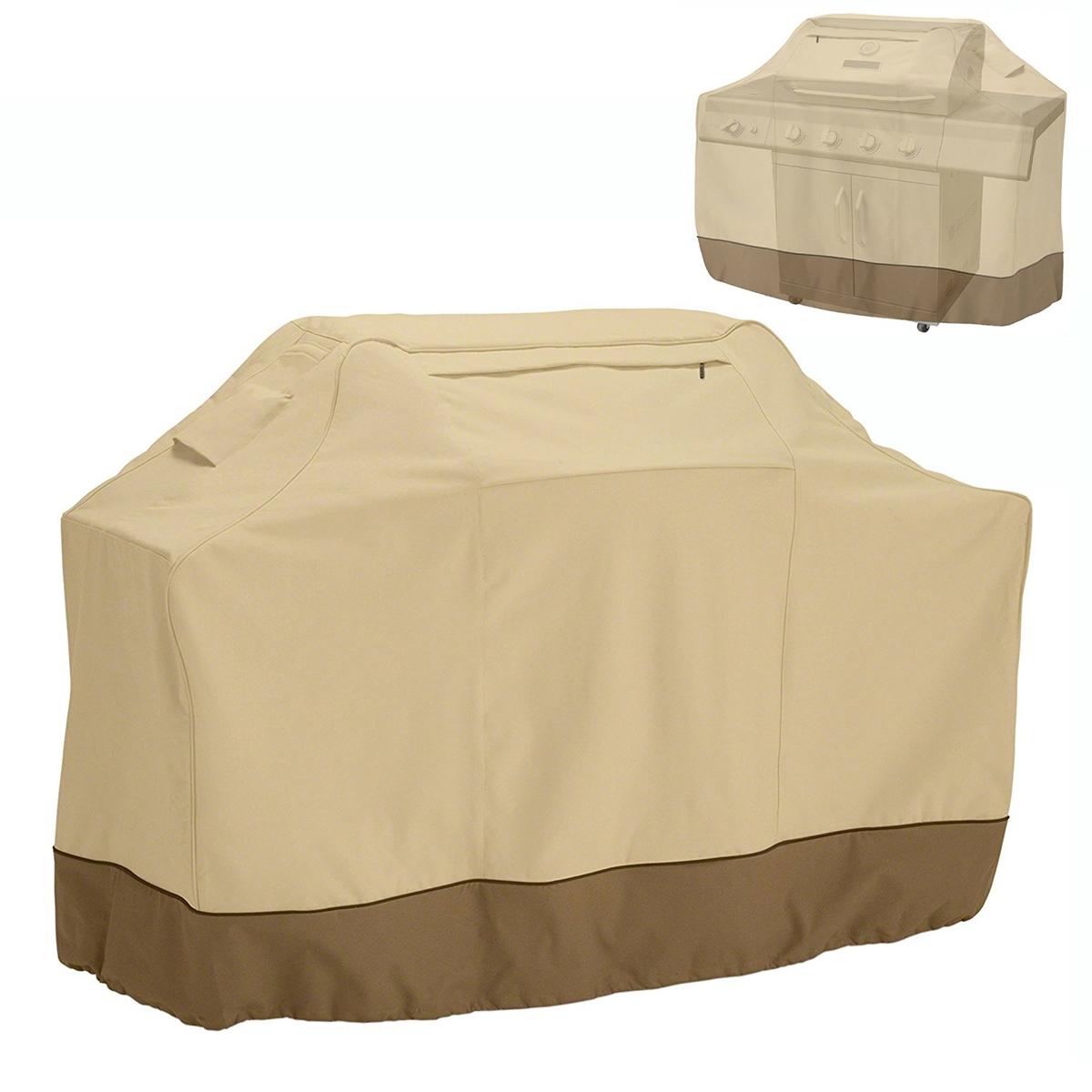 V562-A3081732060DBT-202503031915-00 Waterproof Bbq Cover with Sundry Bag - Oxford Cloth 163x61x122cm Beige - Image 1