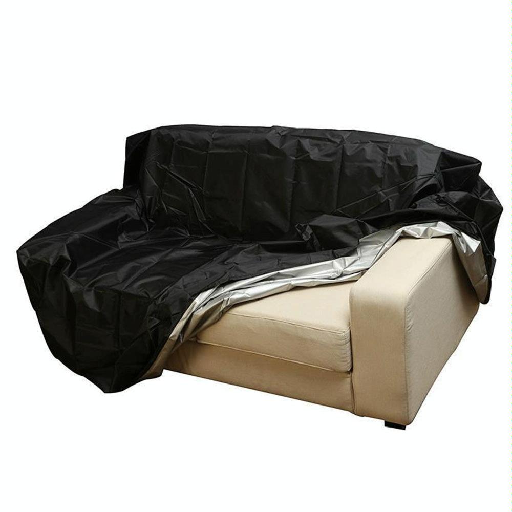 V562-A3091723550DBT-202503031926-00 Waterproof Outdoor Bench Cover - Fits 4 Seats - 190x66x89cm - Black / Silver - Image 1