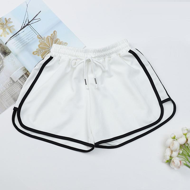 V562-A4074793060DBT-202503262011-00 High Waist Straight Yoga Shorts Women Casual Loose Outerwear - White - Xl - Image 1