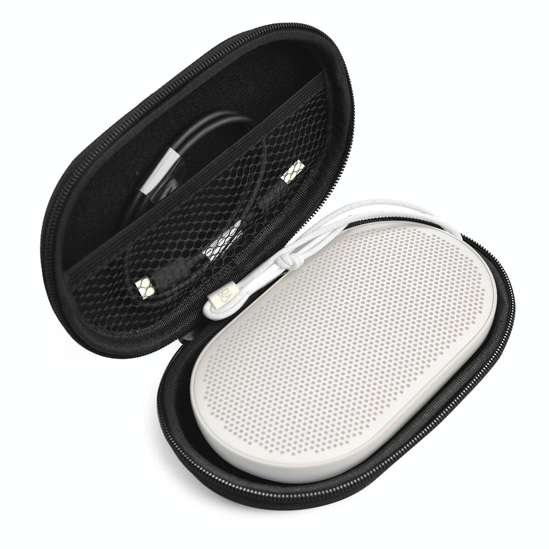 V562-B0263G7PI-202504251641-00 Protective Bag with Carabiner for b & o Beoplay P2 Bluetooth Speaker 2 Pcs - Black - Image 1