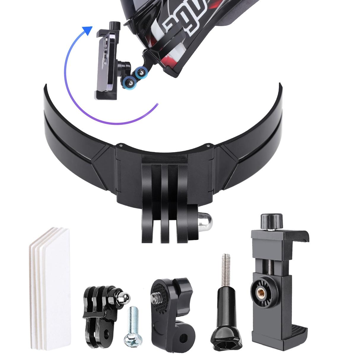 V562-B0422ACD-202502212115-00 Foldable Action Camera Helmet Mount Kit with j Hook and Phone Clamp - Image 1