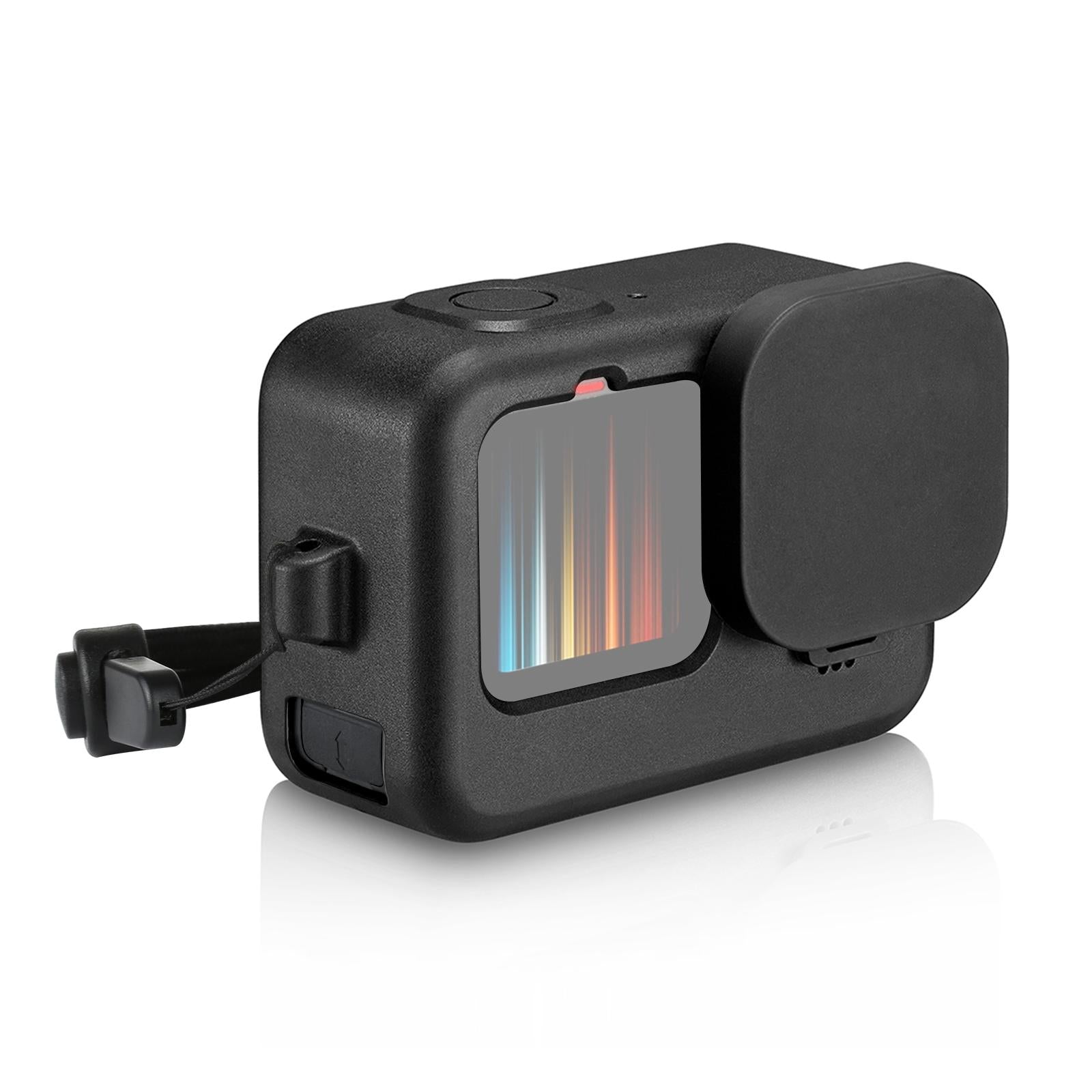 V562-B045UP-202503031340-00 Silicone Protective Case with Wrist Strap and Lens Cover for Gopro Hero12 - Image 1