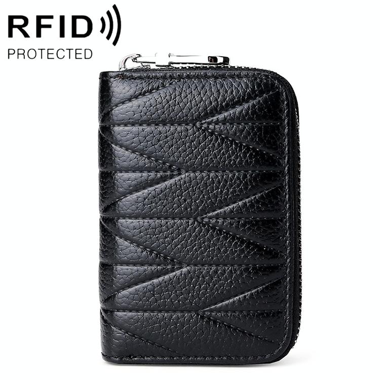 V562-B0610BCC-202505291510-00 Women Anti Magnetic Leather Rfid Wallet - Black - Image 1