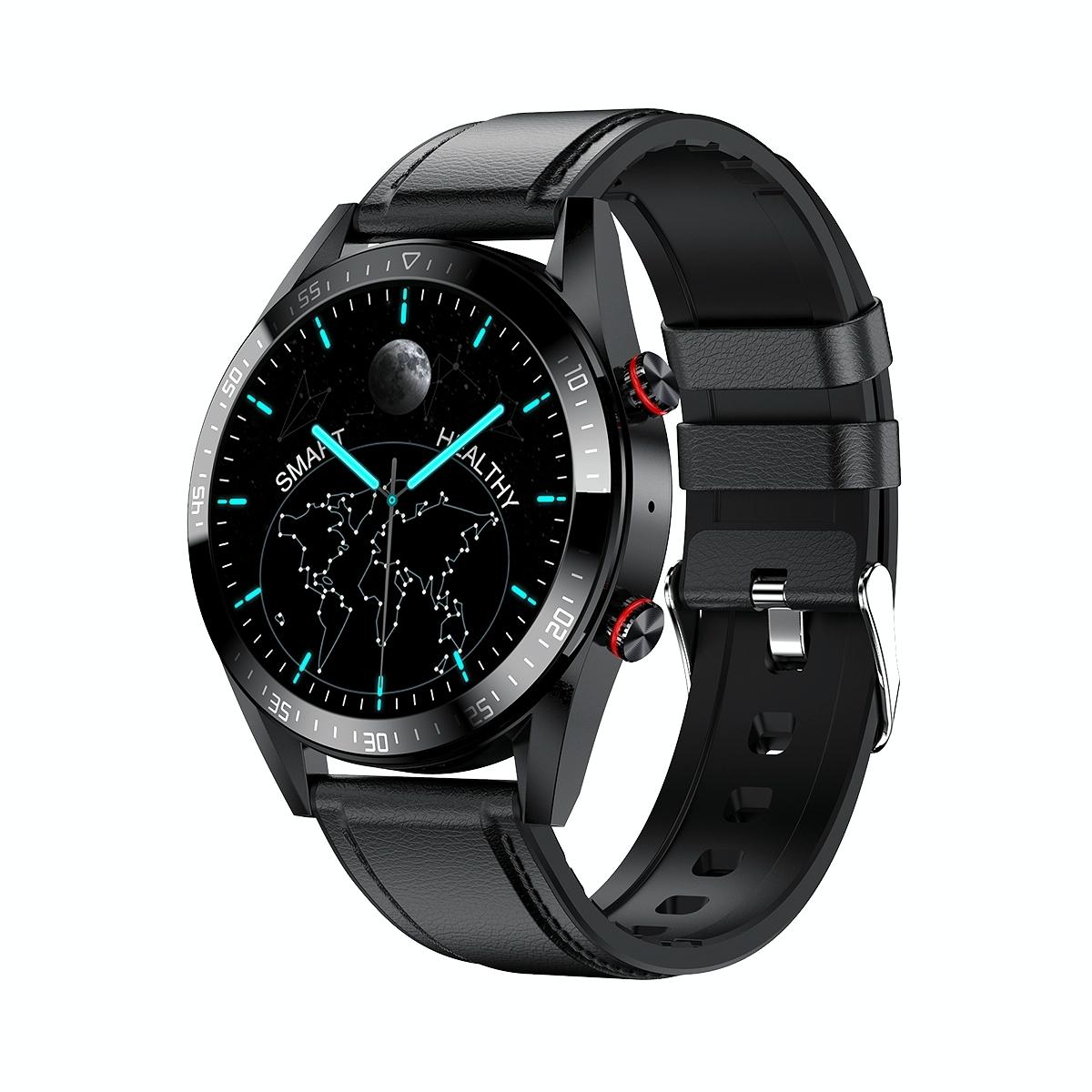 V562-B0780AC-202504181122-00 Leather Strap Amoled Smart Watch With Heart Rate And Blood Pressure Monitoring - Black - Image 1