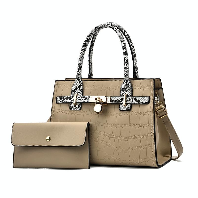 Large Capacity 2-in-1 Stone Pattern Bags - Versatile and Spacious - Khaki