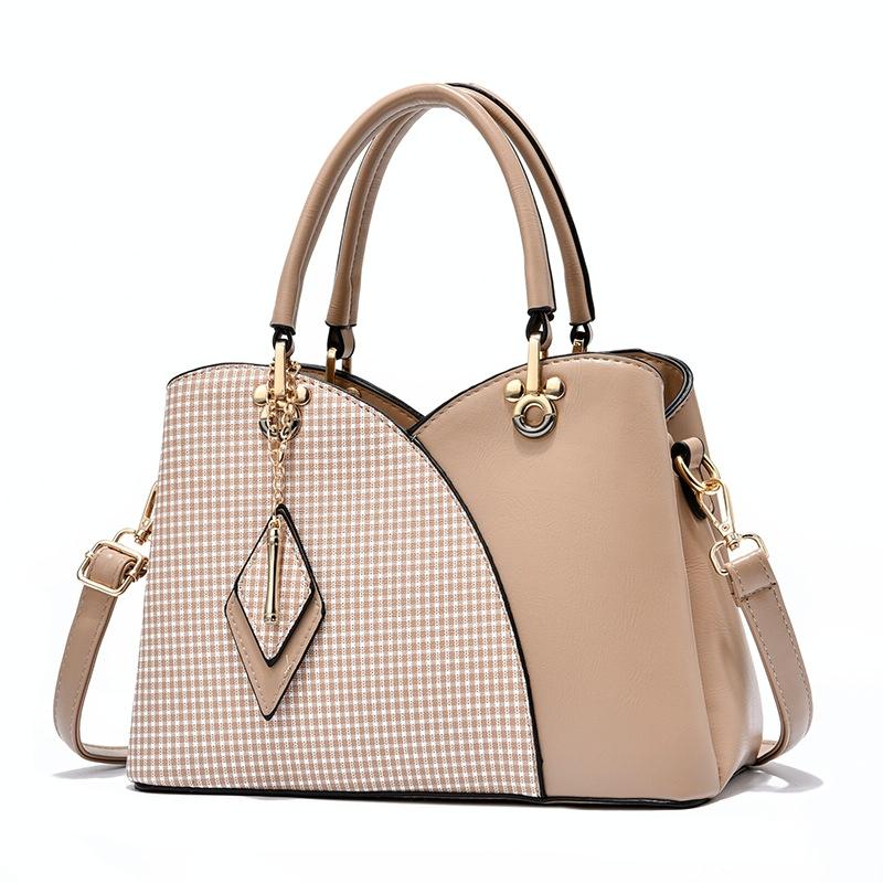 V562-B1004522060DBT-202504251717-00 Spacious Texture Handbag - Large Capacity - Khaki - Image 1