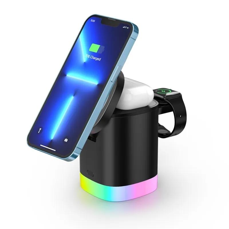 V562-B100522200AYS-202504211931-00 3 In 1 Magnetic Wireless Charger For Iphone Iwatch Airpods - Black - Image 1