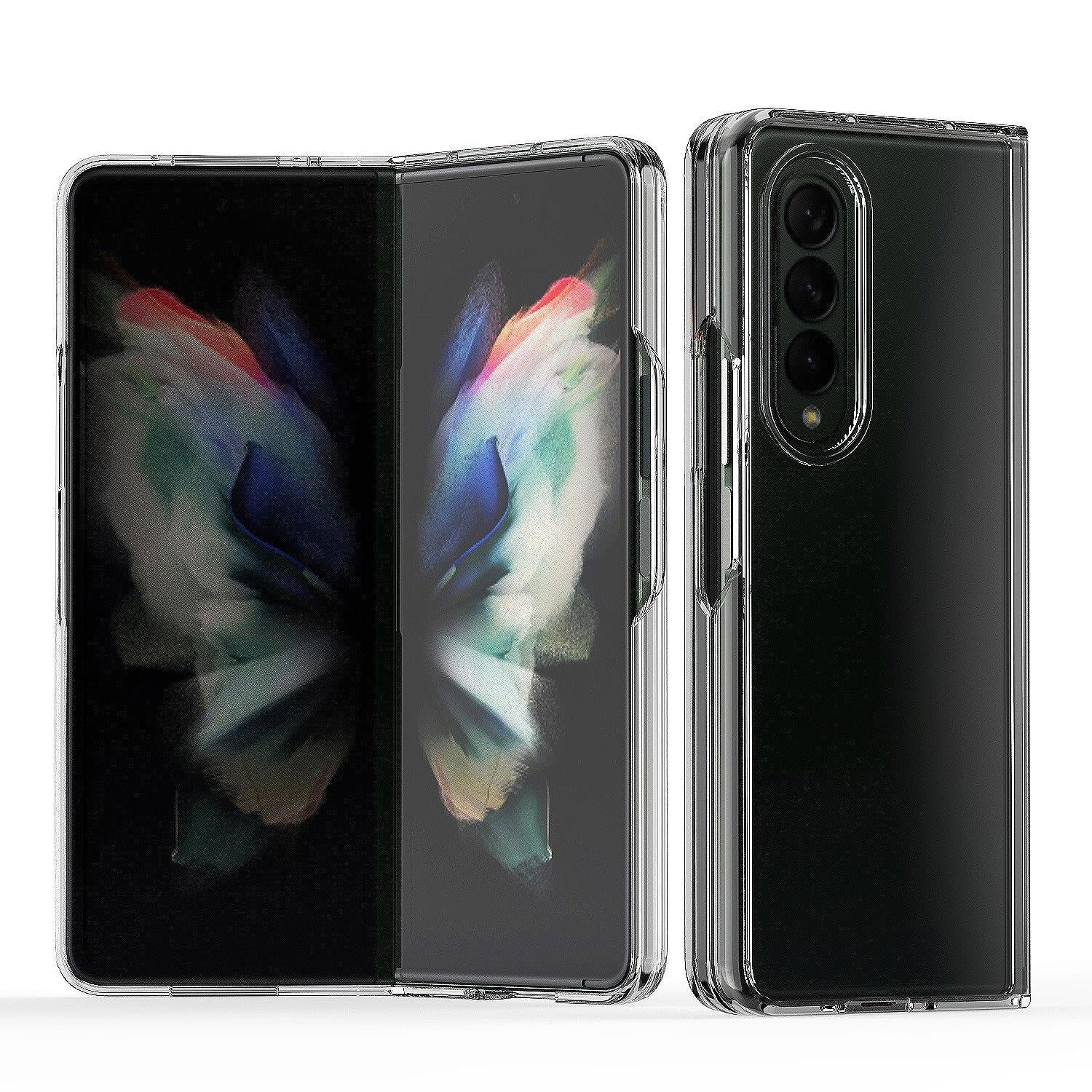 V562-B101044300ADE-202505221853-00 For Samsung Galaxy Z Fold4 5G Clear Acrylic Tpu Phone Case - Black - Image 1