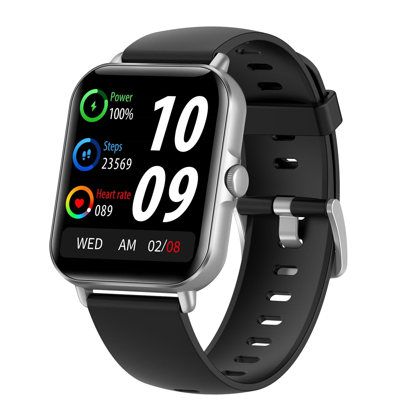 V562-B101147200ADE-202504251947-00 1.69 Inch Tft Screen Smart Watch Support Blood Pressure Monitoring / Sleep Monitoring - Silver - Image 1