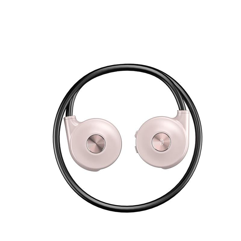 Bone Conduction Bluetooth Earphones with Stereo Vibration Speaker - Pink