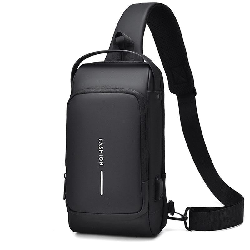 V562-B1016134060DBT-202505191520-00 Waterproof Usb Crossbody Backpack For Sports - Black - Image 1