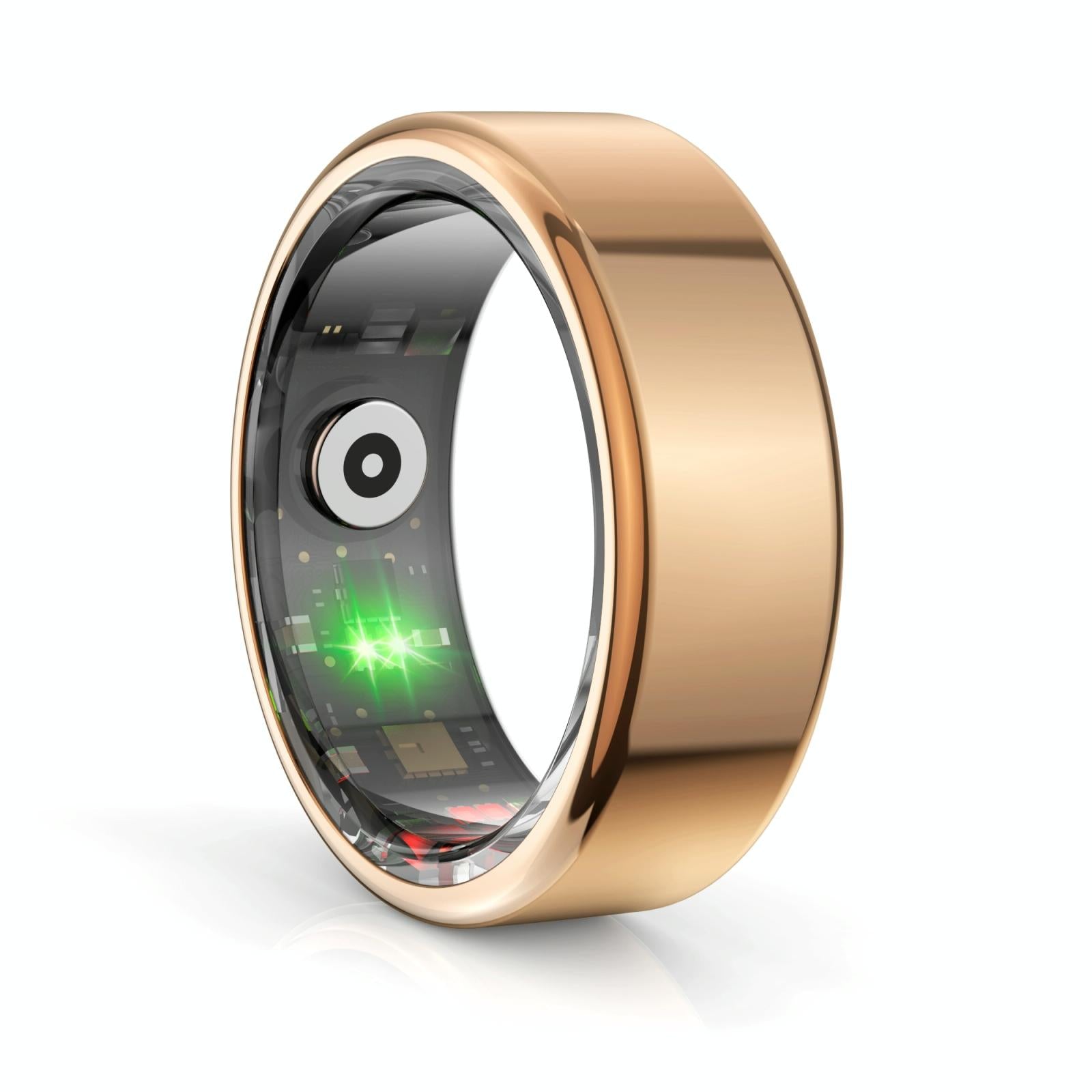V562-B101705200AYS-202504281920-00 Smart Ring With Heart Rate Blood Oxygen Sleep Monitoring & Sports Modes - Size 9 - Gold - Image 1
