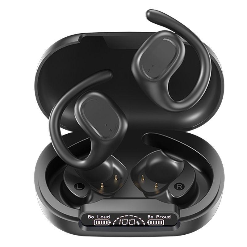 V562-B102036200AYS-202502241605-00 Waterproof Wireless Sports Bluetooth Earphones with Led Display - Black - Image 1
