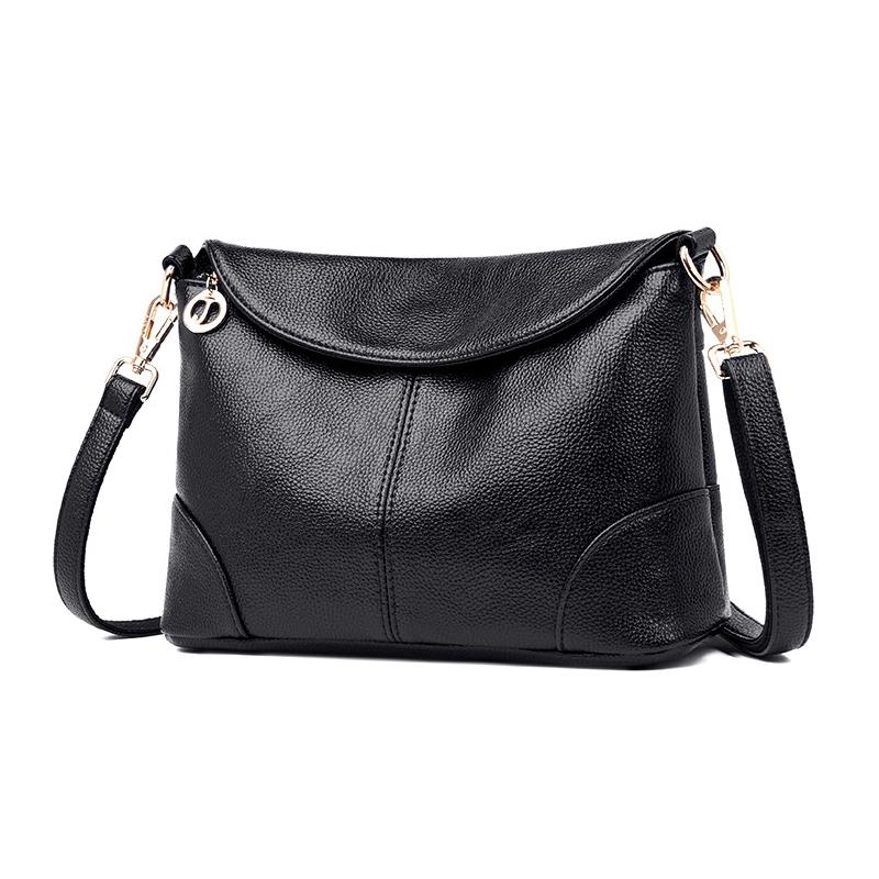 V562-B1021712060DBT-202505191438-00 Stylish Soft Leather Shoulder Bag - Black - Image 1