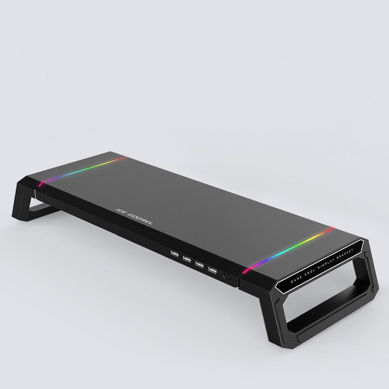 V562-B1031499550DBT-202502271906-00 Foldable Laptop Stand with Rgb Lighting & Usb Expansion - Monitor Rack - Obsidian Black - Image 1