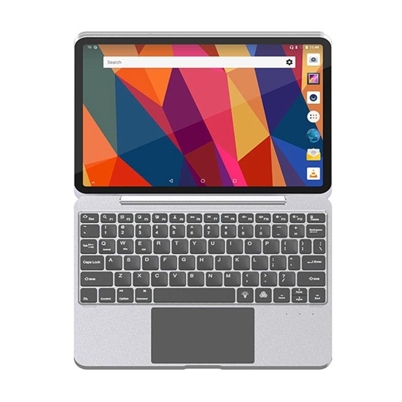 V562-B103383600ADE-202504292026-00 Bluetooth Touch Keyboard Leather Case - Aluminum Alloy - Silver - For Ipad Pro 11 2022/2021/2020/2018/Air 4/5 - Image 1
