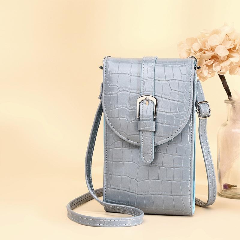 V562-B1034092060DBT-202505191618-00 Stylish Crocodile Print Shoulder Bag - Blue - Image 1