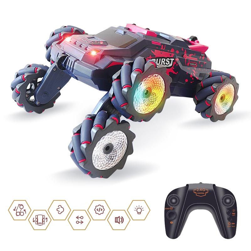 V562-B103450200AYS-226115-00 6-wheeled Stunt Car with 2.4g Remote Control - Single Rc - Red - Image 1