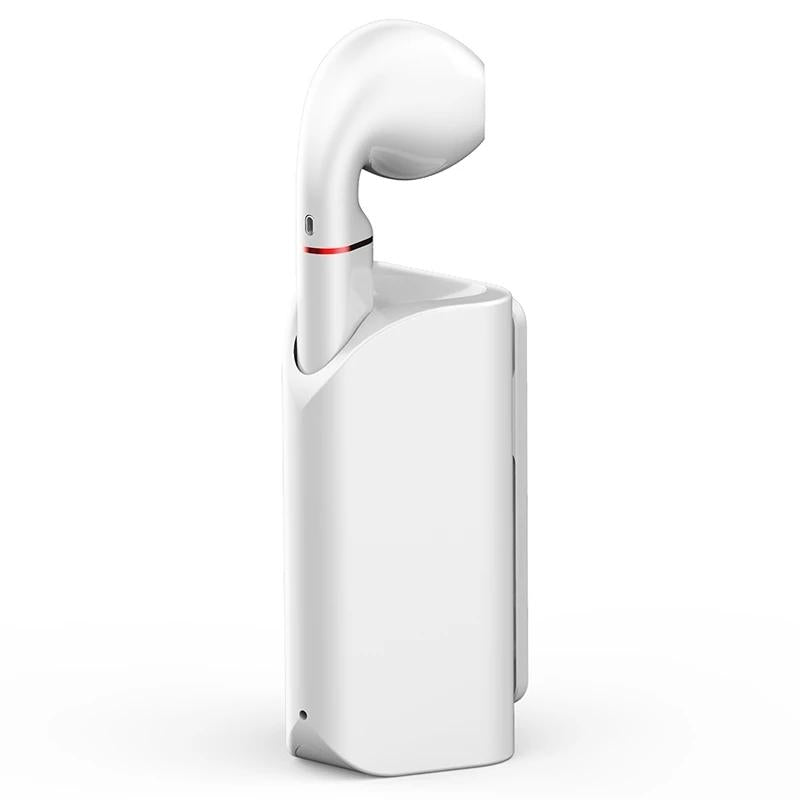 V562-B103846100AYS-202505222016-00 Mini Wireless Bluetooth Car Earphone with Mic - Business Driving - White - Image 1