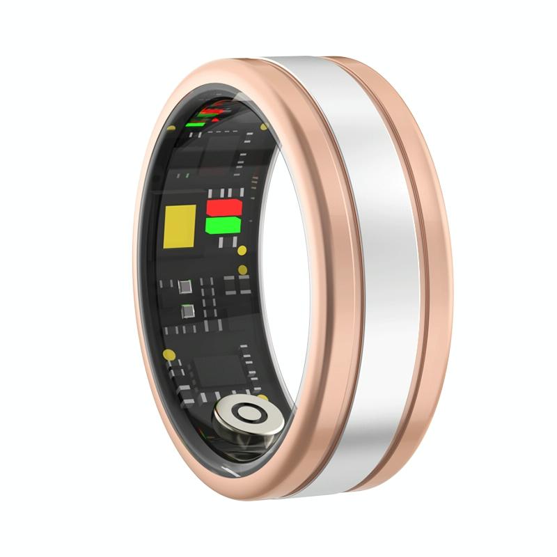 V562-B103956200AYS-202504281827-00 Smart Ring With Heart Rate Blood Oxygen Sleep & Sports Modes - Size 11 - Gold - Image 1