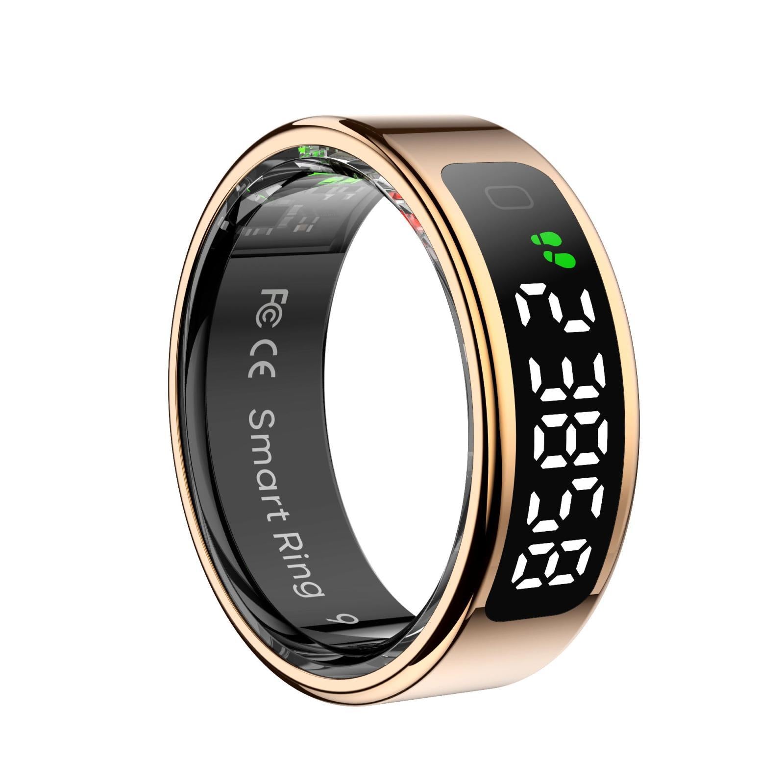V562-B104308200AYS-202504281847-00 Smart Ring Heart Rate Blood Oxygen Sleep Sports Size 8 - Gold - Image 1