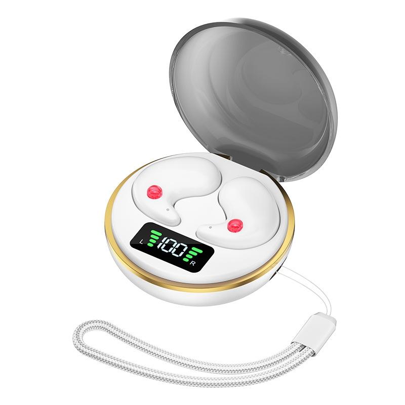 V562-B1043114060DBT-202505222042-00 Mini Invisible Bluetooth Earphones with Charging Case - White - Image 1