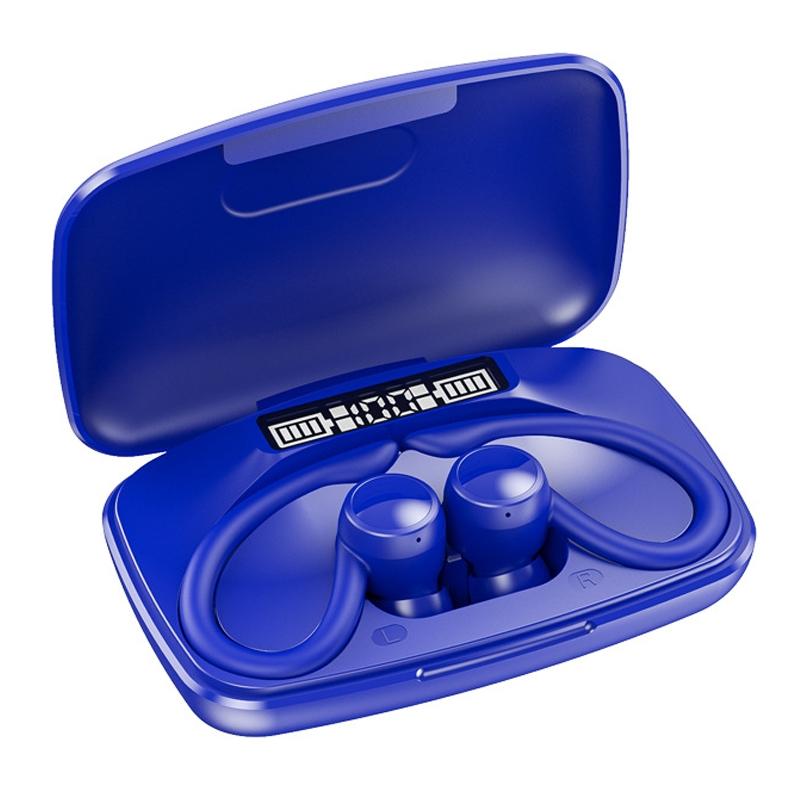 V562-B1051214060DBT-202505222016-00 Led Bluetooth Earphones with Noise Reduction and Power Bank Function - Blue - Image 1