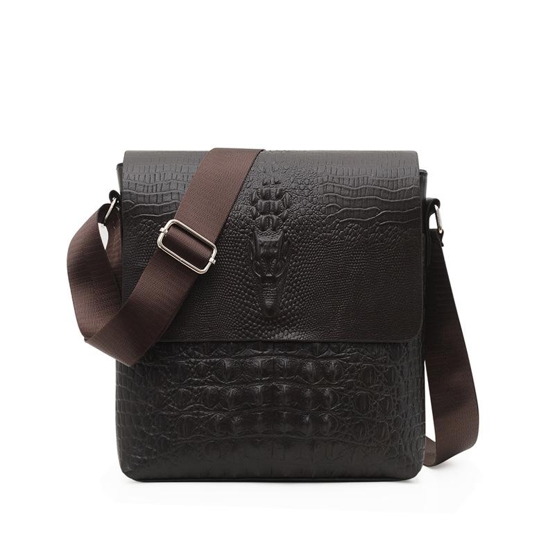 V562-B1052184060DBT-202505191432-00 Water Repellent Vertical Leather Shoulder Bag For Men - Brown - Image 1