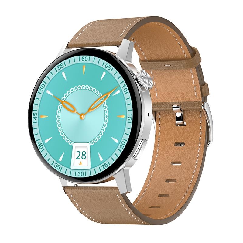 V562-B105227100AYS-202504252147-00 Smart Leather Watch With Colour Screen - Silver - Image 1
