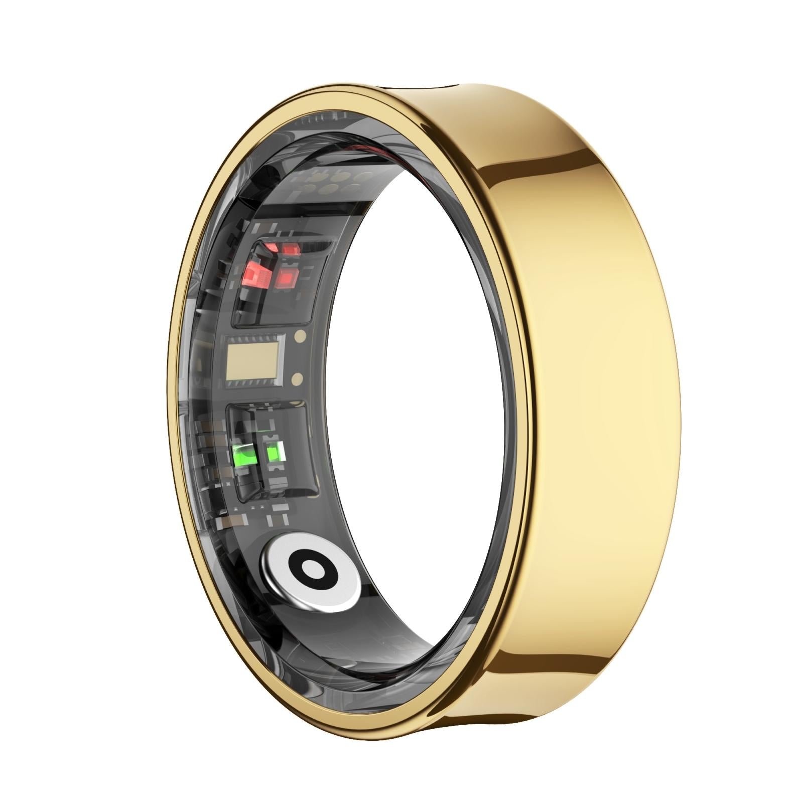 V562-B105247200AYS-202504281836-00 Smart Ring With Heart Rate Blood Oxygen Sleep Monitoring & Sports Modes - Size 8 - Gold - Image 1