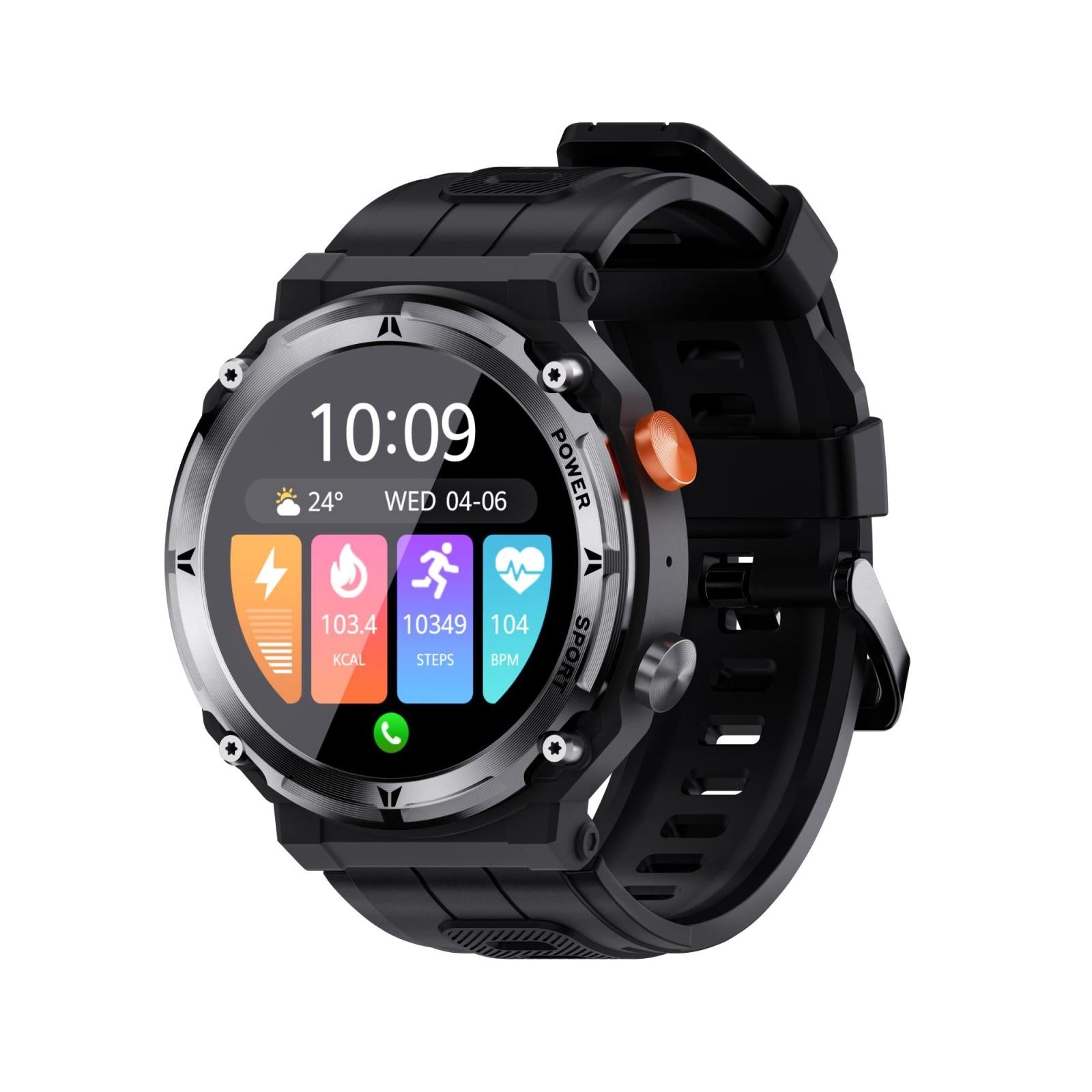V562-B105522200AYS-202504171205-00 Smart Watch With Heart Rate Blood Pressure And Oxygen Monitoring - Silver - Image 1