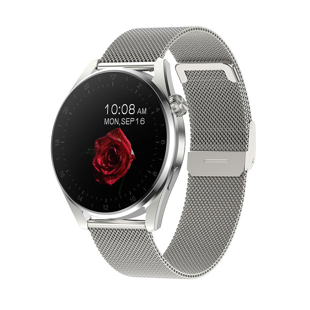 Waterproof Steel Smartwatch With Colour Screen - Ip68 - Silver