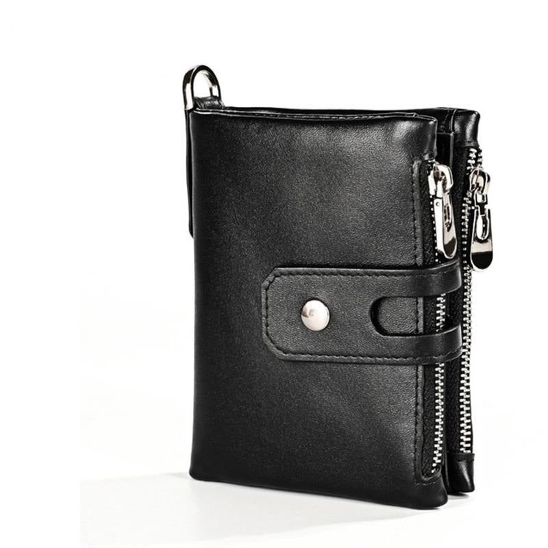V562-B10659500ADE-202503281940-00 Men Rfid Leather Wallet with Card Slots - Black - Image 1