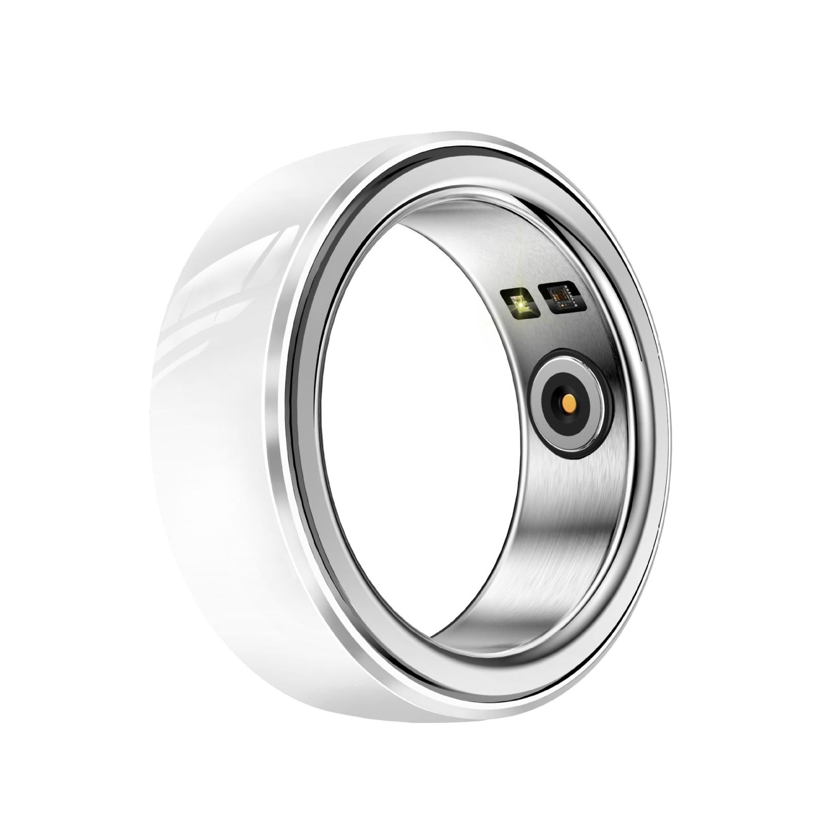 V562-B106856200AYS-202504281840-00 Smart Ring With Heart Rate Blood Oxygen Sleep & Sports Modes - R8 Size 16 - White - Image 1