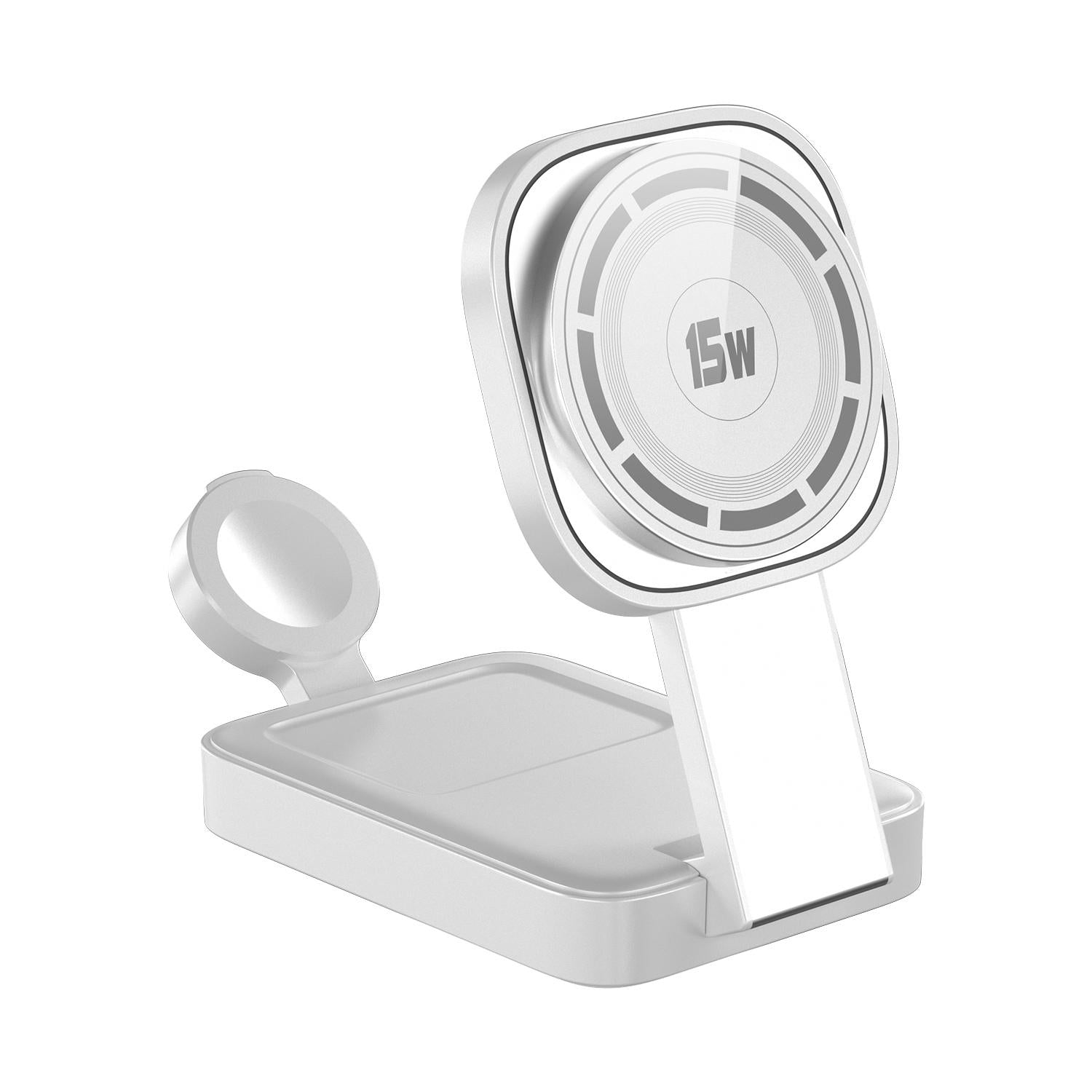 V562-B107141700ADE-202504212018-00 3 In 1 Magnetic Wireless Charger With Led Light - White - Image 1