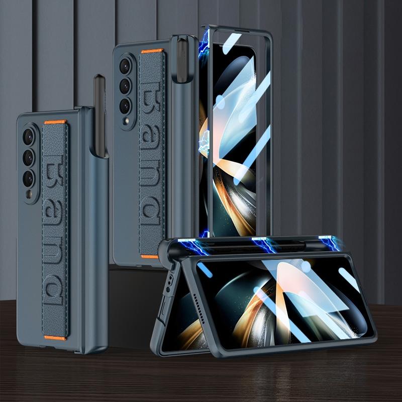 V562-B107188300ADE-202503211310-00 For Samsung Galaxy Z Fold4 5G Foldable Phone Case With Magnetic Hinge And Wrist Strap - Portable And Secure - Green - Image 1