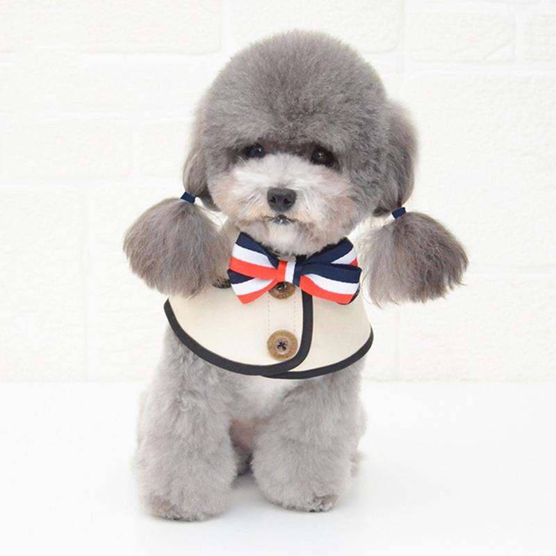V562-B1074396230DBT-202503201706-00 Dog Shawl Saliva Towel Scarf Pet Bow Tie Jewelry Accessories - Size S - White - Image 1