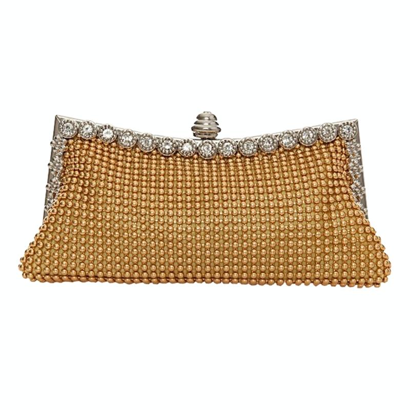 V562-B1076184060DBT-202503041340-00 Rhinestone Evening Clutch for Ladies - Beaded Banquet Bag - Gold - Image 1
