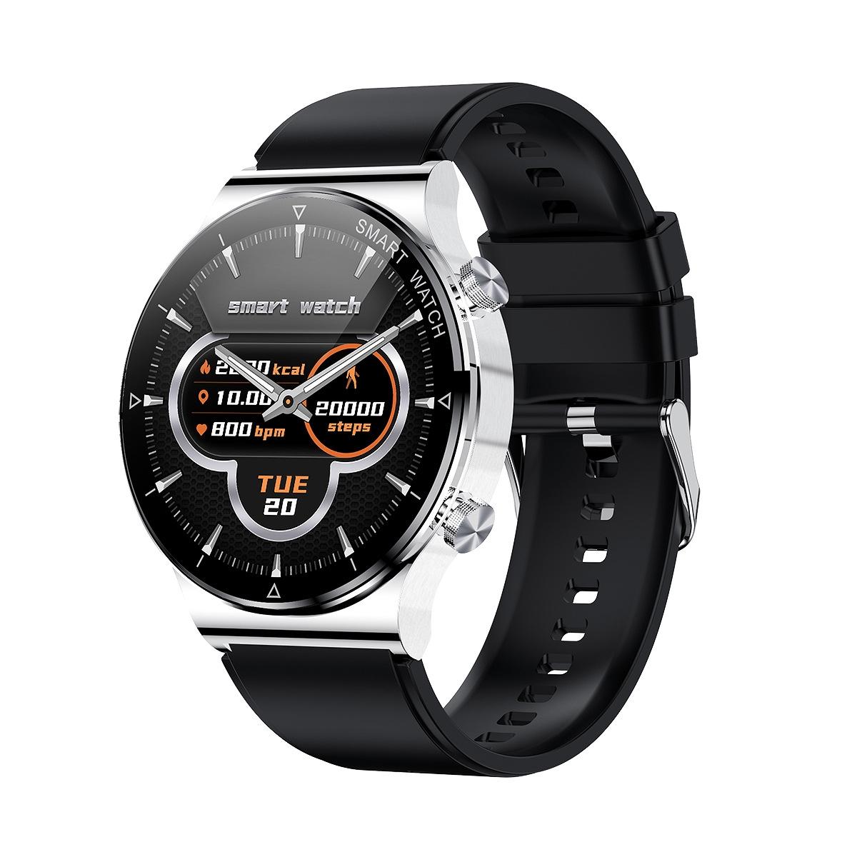 V562-B1076832060DBT-202504252007-00 1.32 Inch Heart Rate Sleep Monitoring Smart Watch - Silver Silicone - Image 1