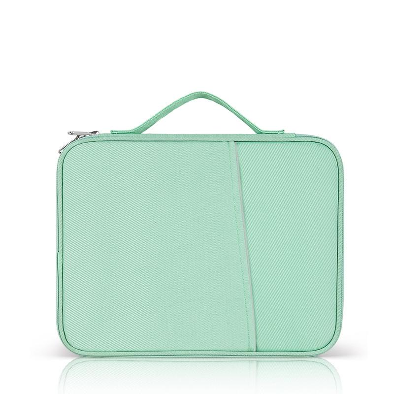 Leather Portable Bag with Cloth Texture - Green
