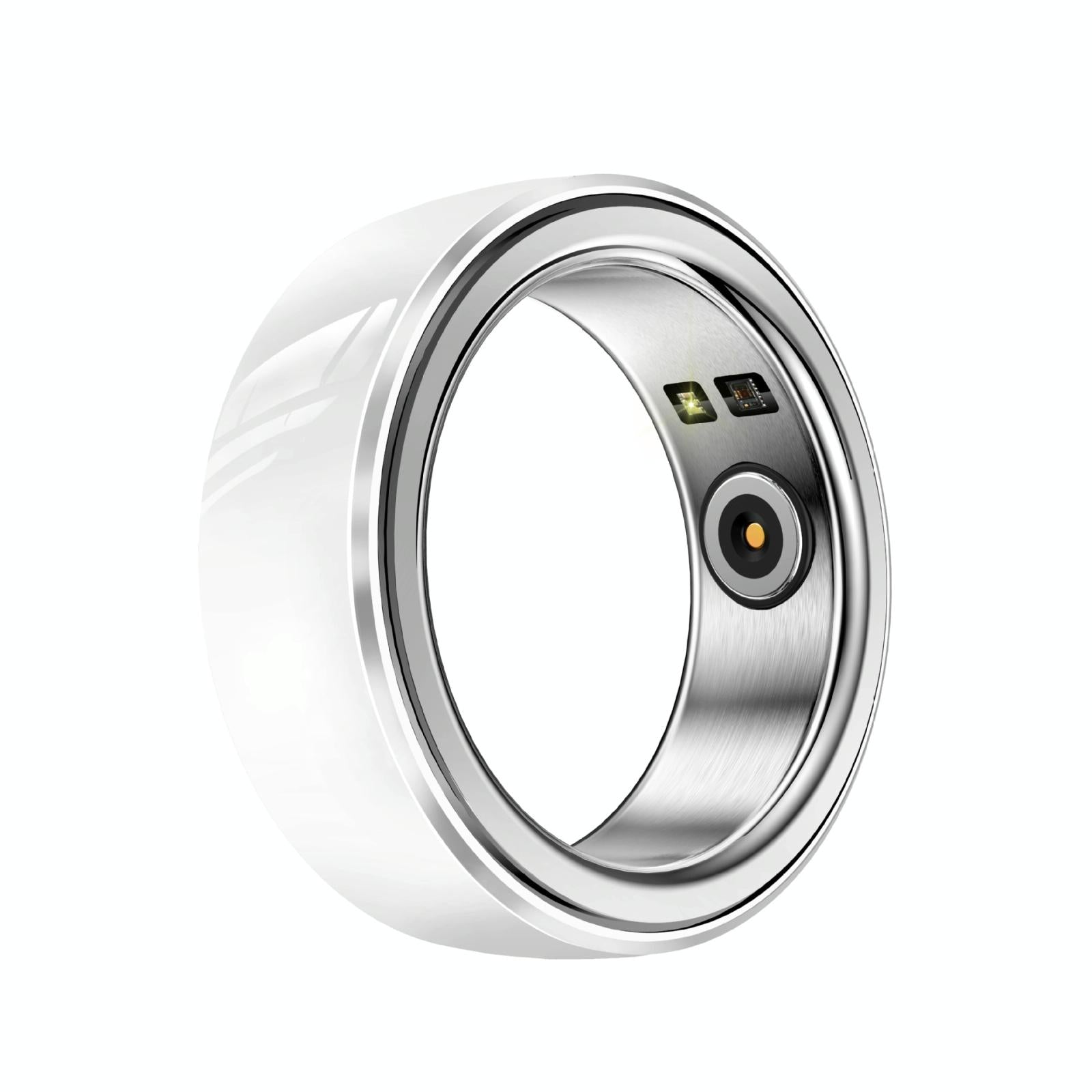 V562-B107856200AYS-202504281837-00 Smart Ring With Heart Rate Blood Oxygen Sleep & Sports Modes - R8 Size 18 - White - Image 1