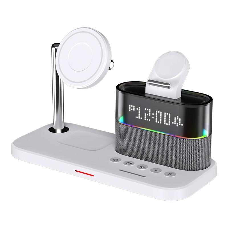 V562-B108031600ADE-202504212006-00 15W Wireless Charger Clock Lamp Multifunctional - White - Image 1