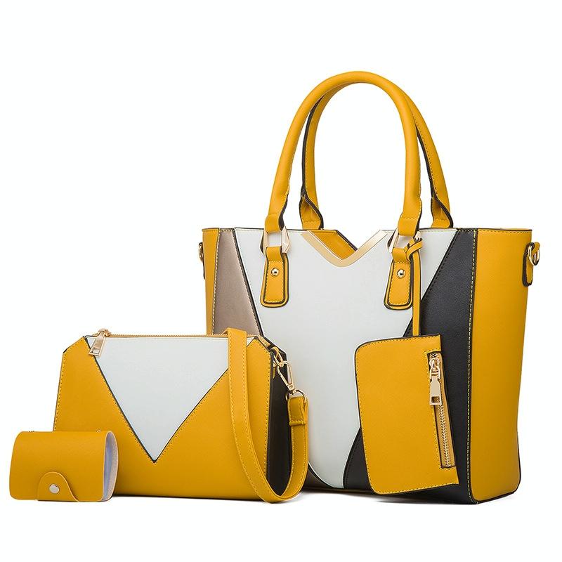 V562-B1083234450DBT-202504251725-00 Versatile 4-in-1 Ladies Handbag with Large Capacity - Yellow - Image 1