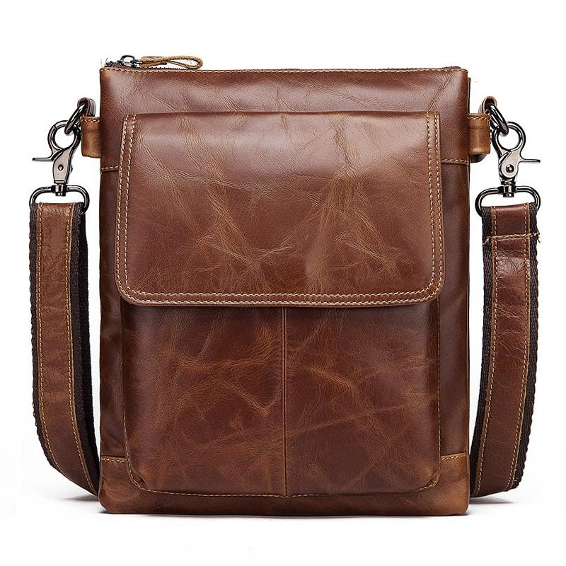 V562-B1083293060DBT-202505191617-00 Retro Leather Crossbody Backpack For Men - Yellow Brown - Image 1