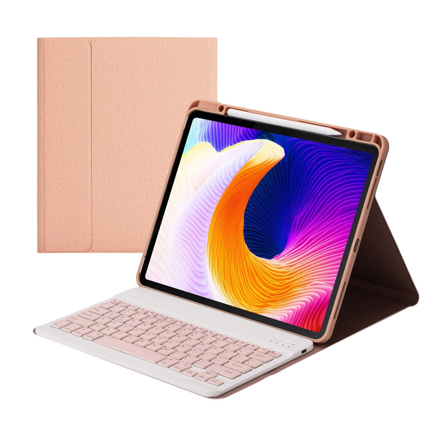 V562-B108496100ADE-202504291821-00 Detachable Bluetooth Keyboard Tablet Case For Ipad Pro 12.9 With Holder Pen Slot - Pink - Image 1