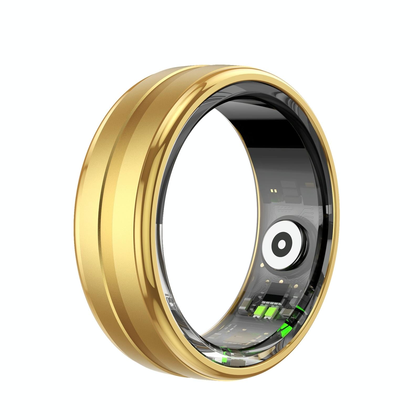 V562-B108626200AYS-202504281825-00 Smart Ring With Heart Rate Blood Oxygen Sleep Monitoring & Sports Modes - Size 9 - Gold - Image 1