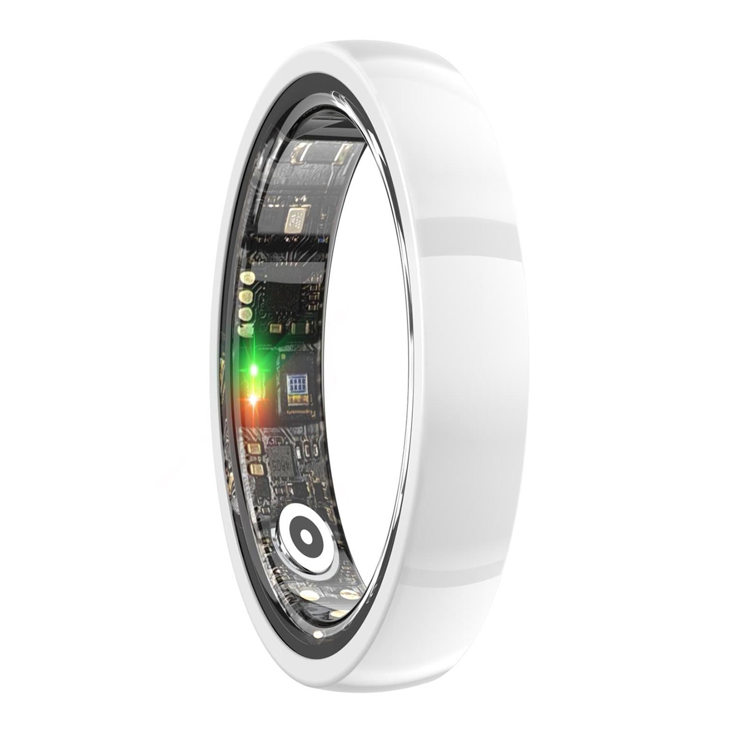 V562-B109357200AYS-202504281921-00 Smart Ring With Heart Rate Blood Oxygen Sleep & Sports Modes - Size 8 - White - Image 1